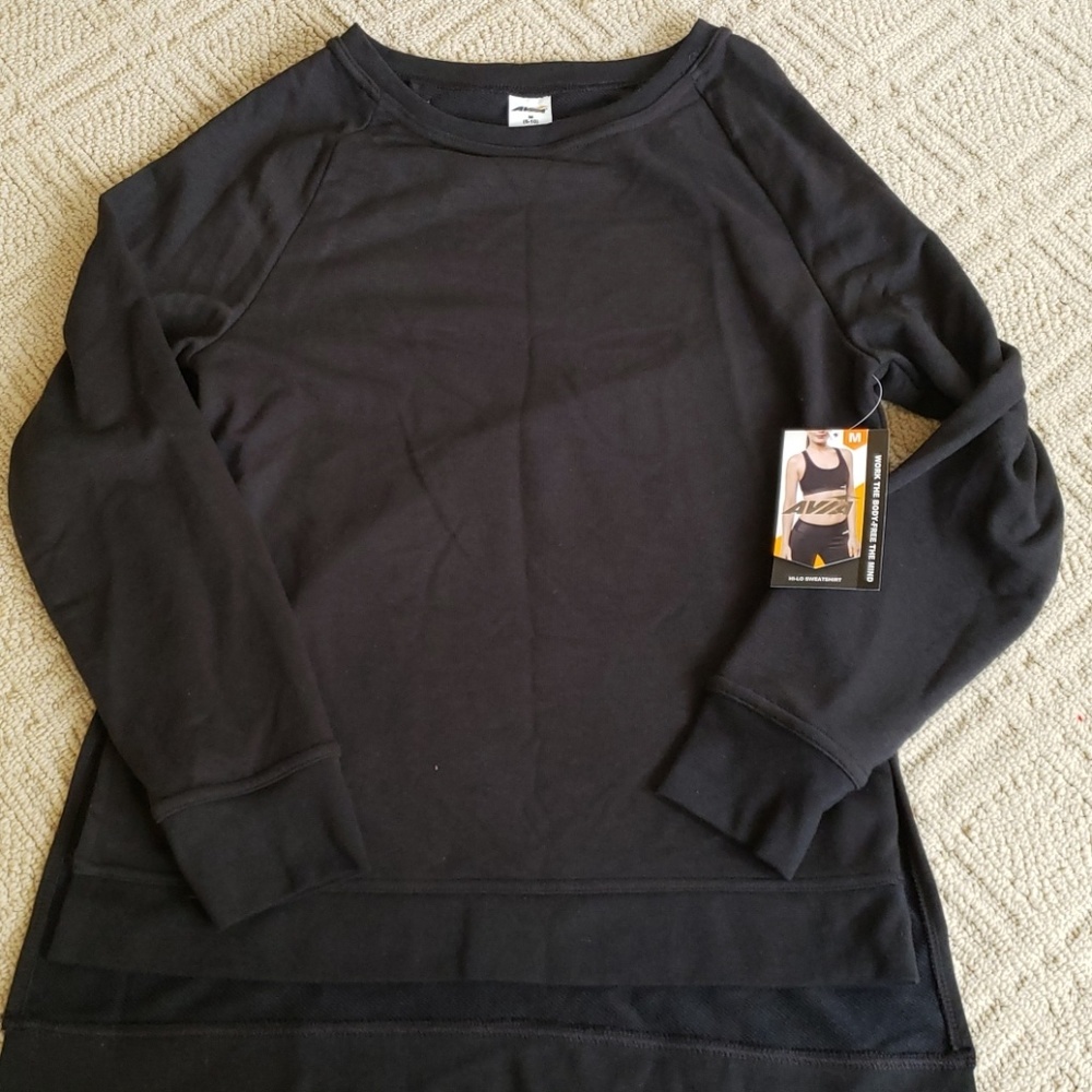 Avia black workout hi-lo sweater medium